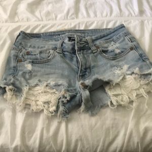 America eagle stretch denim shorts size00